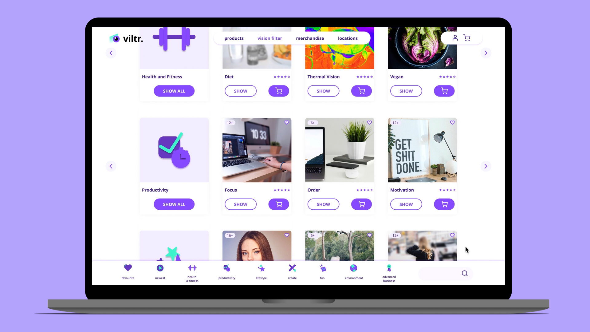 viltr.shop screen